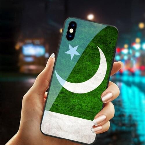 Tpu+Tempered glass Pakistan National Flag Phone Case for iphone 12 mini X XR XS 11 PRO MAX 7 6 6S 8 plus Pakistan flag covers