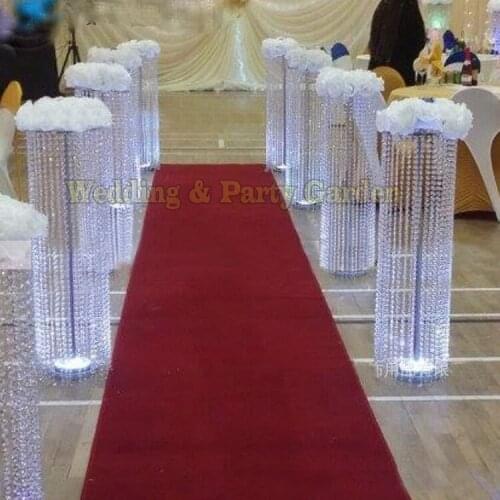 Wedding Crystal Pillar Aisle Flower Stand Wedding Centerpiece 120cm Tall