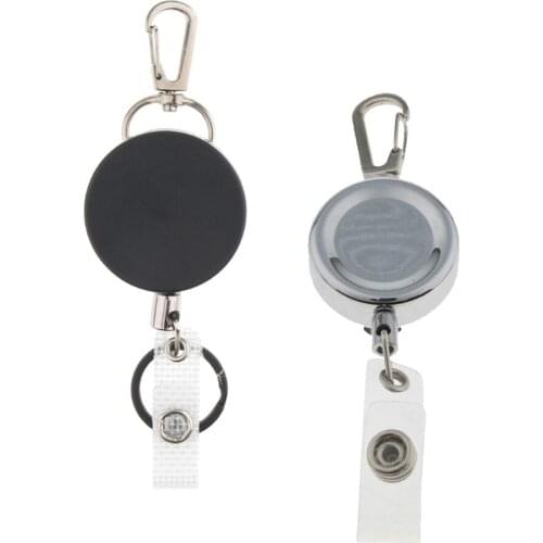 Keychain Tool Heavy Duty Retractable Key Chain Holder Reel Keyring - ID Clip Badge Nylon+ Iron Chrome Plated+ Steel Wire