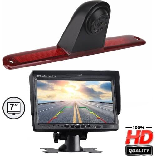 HD 720P E9 Brake Light Camera + 7 '' monitor for LWB Sprinter Mercedes Sprinter 1500 2500 W906 324H 524H / Crafter Transporter