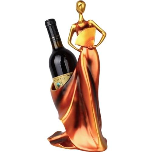 Beauty Wine rack Wine Holder Board Women with fan Practical Sculpture Wine Stand Living decoration Interior Offices Christmas