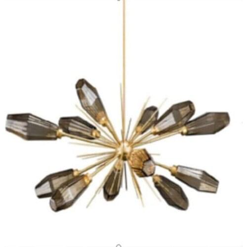 Creative glass living room art chandelier American minimalist bedroom study decorative chandelier