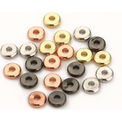 4 6 8mm Round Copper Rondelle Loose Spacer Beads for Needlework Jewelry Making Supplies Diy Charms Bracelet Necklace Accessories