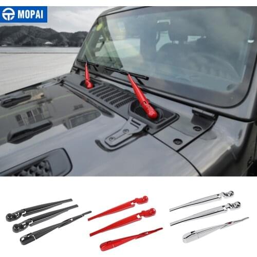 MOPAI Windscreen Wiper for Jeep Wrangler 2018+ Car Front Rear Rain Wiper Blade Decor Cover for Jeep Wrangler JL Accessories