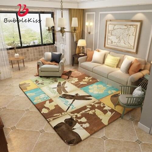 Bubble Kiss Cartoon Carpet Childrens Bedroom Animal Silhouette Rug Double Layer Sponge Carpet Home Washable Baby Crawling Mat