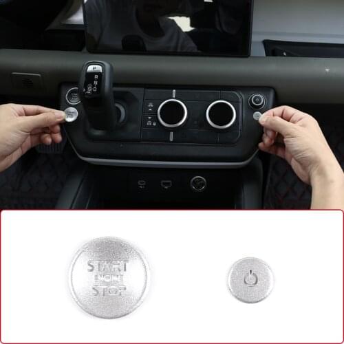 Car One-click Start Decor Sticker Engine Start Stop Button Switch,For Land Rover Defender 2020-2021,Car Volume Button Stickers