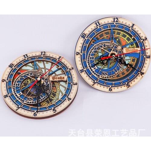 Clock background frame wooden creative crafts gift processing laser UV printing cutting size clock wall home decor