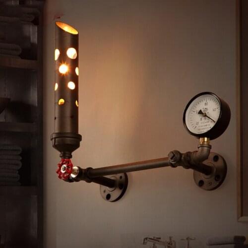 LOFT wall lamp, water pipe lamp, vintage personality industrial retro iron BAR coffee Restaurant lighting fixture