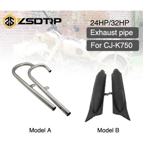 ZSDTRP New 1Pair Motorcycle Exhaust Pipe 24HP 32HP Exhaust System For CJ-K750 K750 R71 R12 M1 M72 and Dnepr MT12