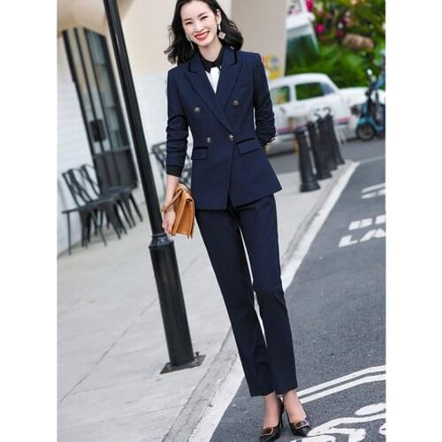 2021 autumn new office high-end womens suit, western style, fashion business wear, temperament goddess fan two-piece suit