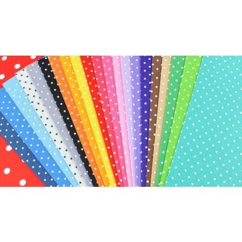 New arrival Polka Dot Printed Felt Fabric 40 sheets multi Polyester DIY non-woven 28cmx28cm good quality