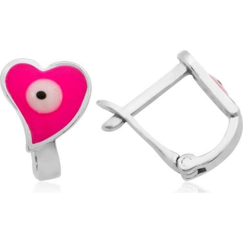Original 925 Sterling Silver Pink Heart Earrings for Kids , Quality products , Flashy Designs, kinds of Hundreds of earrings