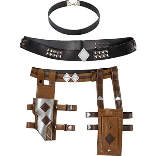 Halloween Suicide 2 Quinzel Necklaces Belt Holster Cosplay Adults Women Costume Joker Girl Fashion Accessories