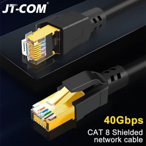 Cat8 Ethernet Cable SSTP 40Gbps Super Speed RJ45 Network Cable Gold Plated ​​Patch Cable for Router Modem CAT 8 Lan Cable