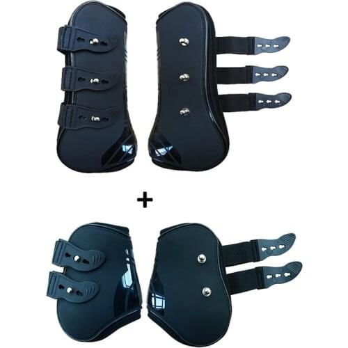 PU Diving Material Horse Tendon Boots Obstacle Jumping Horse Racing Training Legging Adjustable Elastic Band Horse Leg Tightness