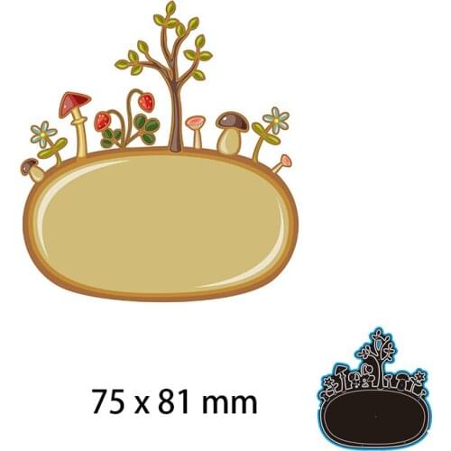 Cutting Dies Mushroom Tree Strawberry Stencil Craft for Scrapbook Stamps Dies Embossing Paper Gift Card 75*81mm