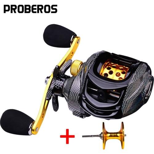 PROBEROS 7.2:1 Baitcast Reels&Spool Kit Laser Carbon cloth Colors Lure Reel 3+1 Ball Bearings 200g Right and Left Fsihing Reels