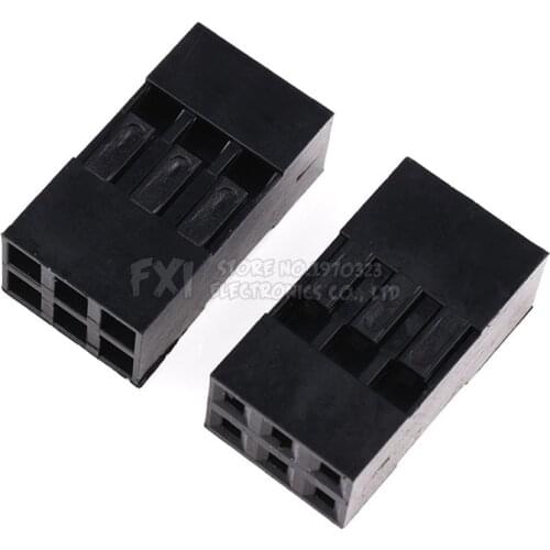 50PCS/LOT Dupont connector 2*3P 2*3 pin 6 Pin Double Row 2.54 mm Plastic Shell Through Hole Housing