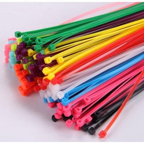 100Pcs/bag 3*200MM Self-Locking Colorful Factory Standard Self-locking Plastic Nylon Cable Ties,Wire Zip Tie