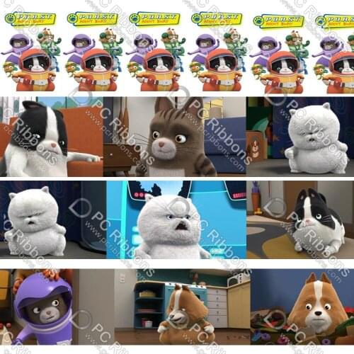 Cartoon Cat Dog Printed Lanyard/Grosgrain/Satin Ribbon Design Customized for Hair Accessories DIY Craft Supplies Sewing 50 Yards