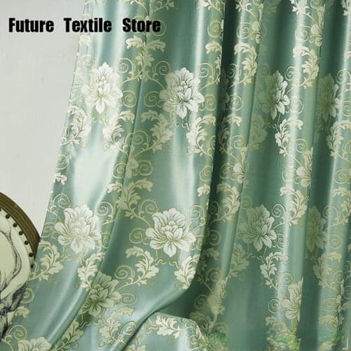 The New Type Curtains for Living Room Bedroom High Precision Gold Jacquard Flower Blooming Curtain Material