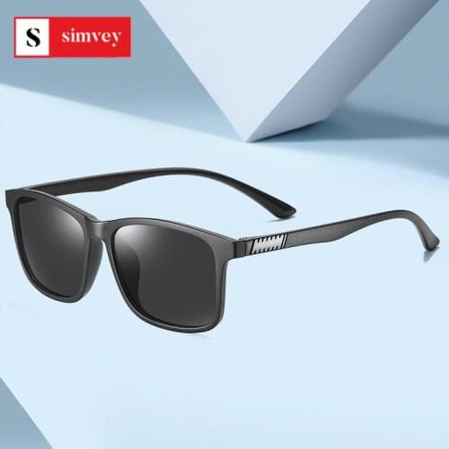 Simvey Classic Polarized Sunglasses Men Retro Square Driving Eyewear Travel Sun Glass Oculos De Sol