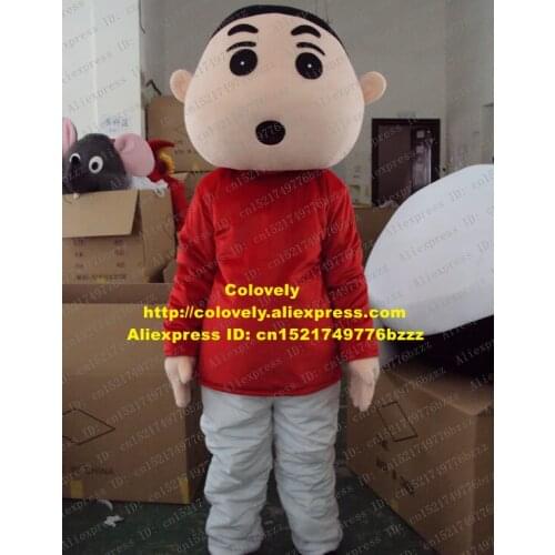 Smart Red Crayon Shinchan Mascot Costume Mascotte Little Boy Spadger Lad Adult With Big Eyes Black Round Mouth No.1286 Free Ship