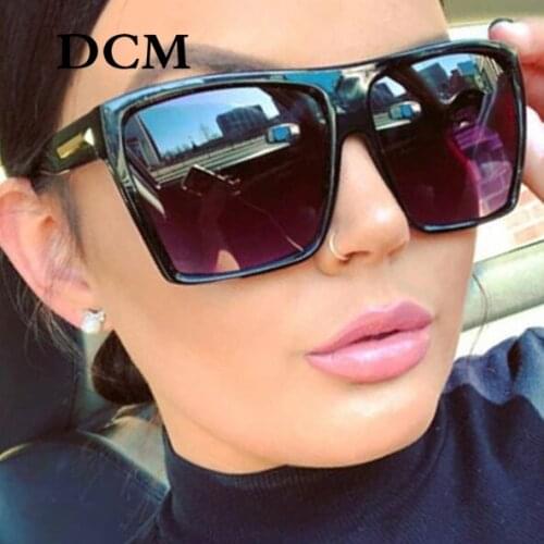 DCM 2021 Square Sunglasses Woman Oversized Black Style Shades For Women Big Frame Fashion Sun Glasses Female UV400