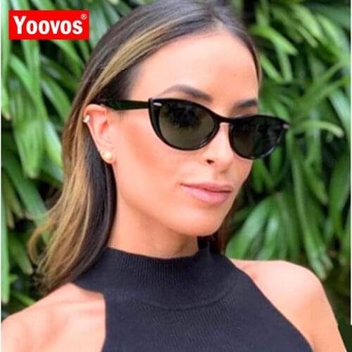 Yoovos Cat Eye Sunglasses Women 2021 Small Frame Retro Oval Sunglasses women Brand Designer Plastic Oculos De Sol Feminino