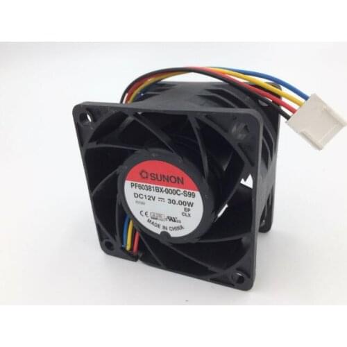 SUNON PF60381BX-000C-S99 12V 30W 6038 four-wire heat dissipation fan