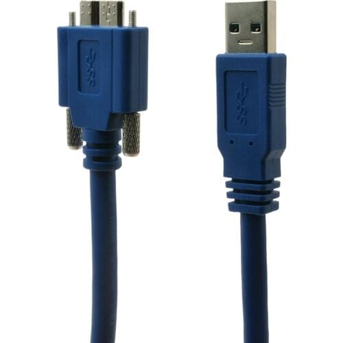 USB 3.0 to Micro B/M with Dual Screw Locking Cable SuperSpeed Supported, USB3 Vision Camera Compatible 0.6m 1m 1.8m 3m