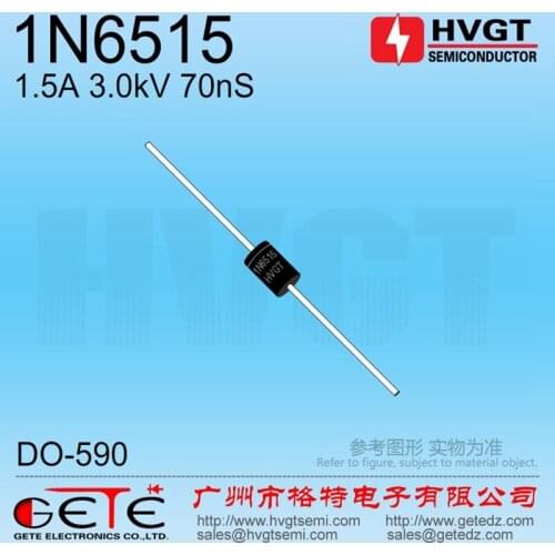HVGT,High voltage diode 3KV, 1N6515, Silicon rectifier,1.5A 3kV 70ns, Fast recovery, High frequency, large current,10pcs/LOT