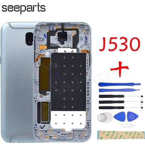 For SAMSUNG Galaxy J530 Back Housing J5 2017 Battery Door Cover Rear Case Frame Chassis Replace For 5.2" SAMSUNG J530 Housing