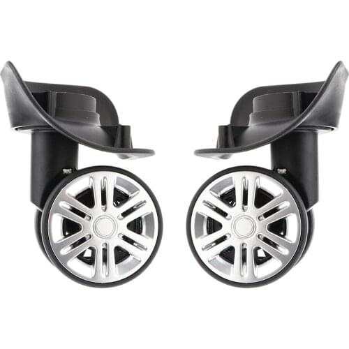 1 Pair Mi Shaped Mute Swivel Suitcase Luggage Baggage Wheels Replacement Casters