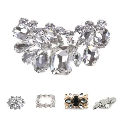 1PCS Bridal Shoes Rhinestone Clip Buckle Crystal Rhinestones Charm Faux Pearl Shoe Clips Decorative Accessories