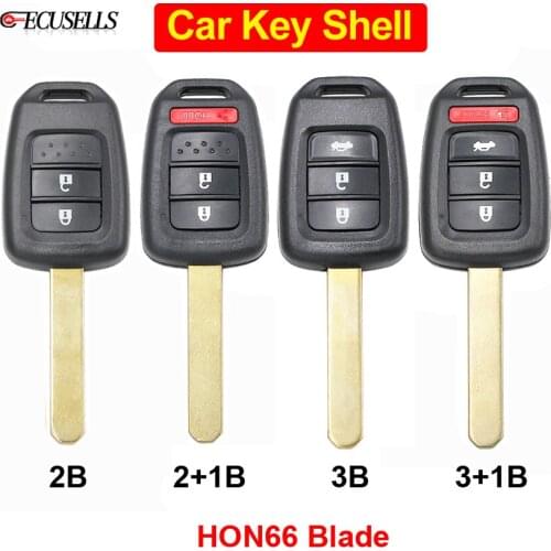 2/2+1/3/3+1 Button Remote Key Shell Case Car Key Housing HON66 Uncut Blade for Honda Civic Accord Crider City Fit CR-V HR-V XR-V