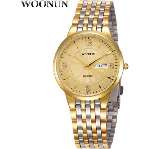 2020 WOONUN Men Watches Classic Man Calendar Quartz Watch Ultra Thin Mens Watches Men Gold Watch Reloj relogio masculino