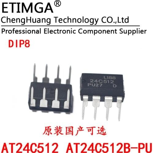 24C512 AT24C512 AT24C512B-PU EEPROM Memory chip DIP8