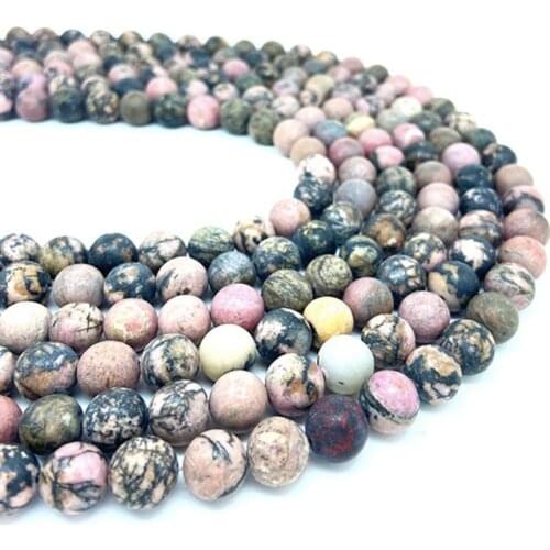 4-12mm Round Natural Gemstone Black Pink Sun Stone Black Loose Bead Stone String Energy Crystal Cure Healthy Purify Gift Unique