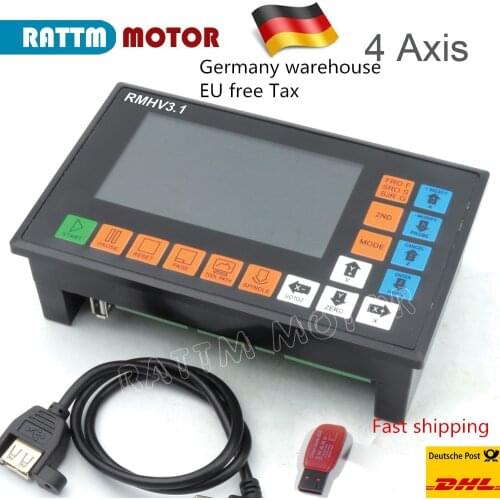 EU Ship 4 Axis RMHV 3.1 PLC Controller 500KHz off-line operation for CNC Router Engraving Milling Machine servo STEEP MOTOR