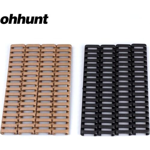 Ohhunt 4 PCs Sets 17 Slot Ladder Rail Rubber Cover for Rifle Airsoft RIS Handguard Weaver Picatinny Rail Mounts Protector Covers