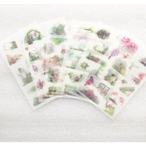 6Sheets/Pack Creative Dream Garden series Decoration Scrapbooking Stickers Transparent PVC Stationery Planner Stickers