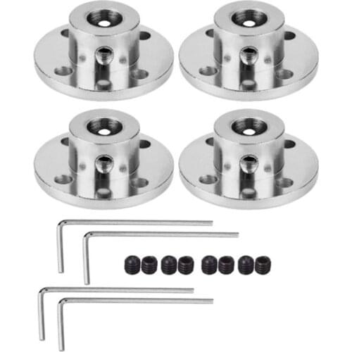 8mm Flange Coupling Connector, Rigid Guide Steel Model Coupler Accessory, Shaft Axis Fittings for RC Model Motors(4 Pack)