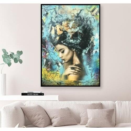 Sex Africa Woman Graffiti Abstract Canvas Painting Wall Art Print Poster Picture Decorative Painting Living Room Home Decoration
