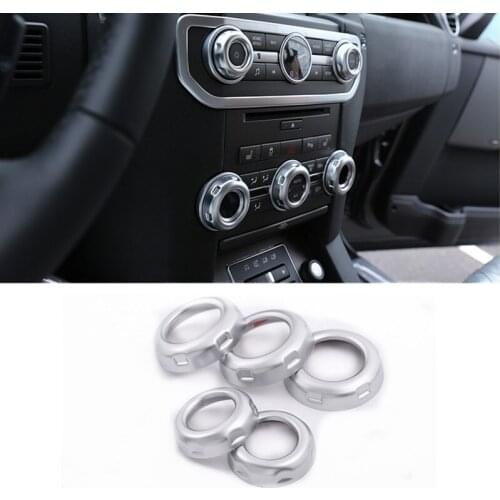 Car Chrome Volume and AC Air Conditioning Knobs Trim Cover frame For Land Rover Discovery 4 / Freelander 2/Range Rover Sport