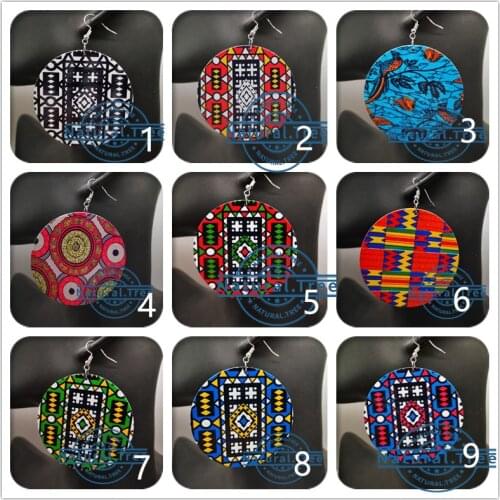 Free Shipping!African Pattern Wooden Earrings