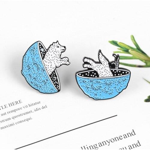 Planet jumping Wolf Enamel Pin Custom Sirius Brooches Backpack Clothes Lapel Pins Universe Space Badge Bag Lapel Jewelry Gift