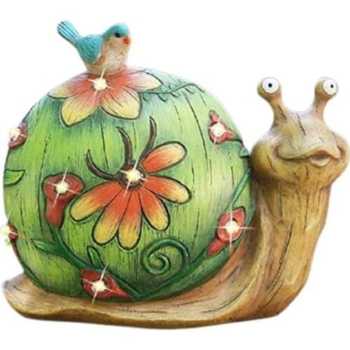 Snail Figurines Light Garden Statue Resin Snail Figurine Solar Powered Outdoor Figurine Lights For Patio Lawn Yard Decorations