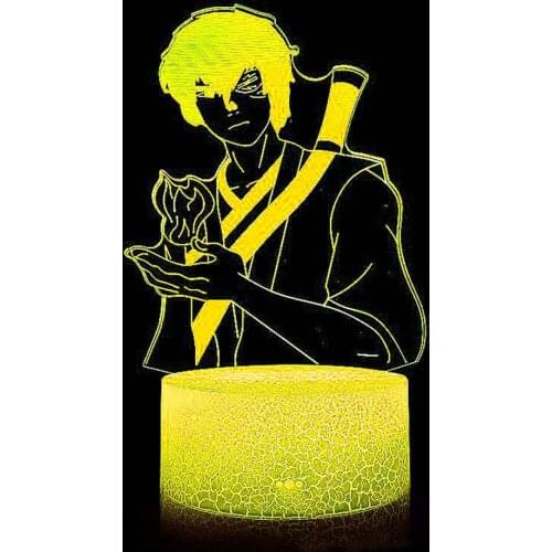 3D Anime Character Toy The Last Airbender Bedroom Bedside Home Decoration Birthday Gift LED Night Light Bedroom Decoration Light