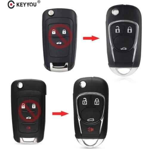 KEYYOU Modified Remote 2/4 Buttons Folding Flip Car Key Cover Shell Fob Case For Chevrolet Cruze Camaro Equinox Impala Malibu